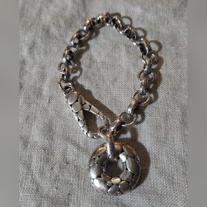 John Hardy Kali Pebble Link Charm Bracelet, SS